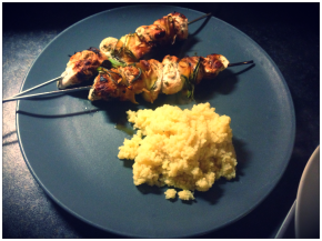 Lemon Chicken and Courgette Skewers