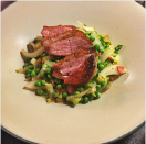 Pan-Seared Duck Breast with Braised Peas